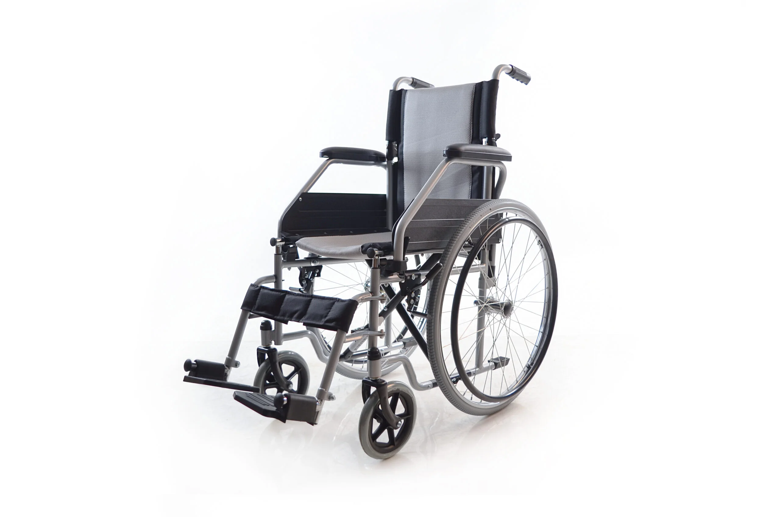 Folding Steel Wheelchair - Large Wheels