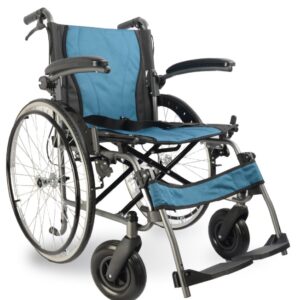 Folding steel wheelchair with large wheels